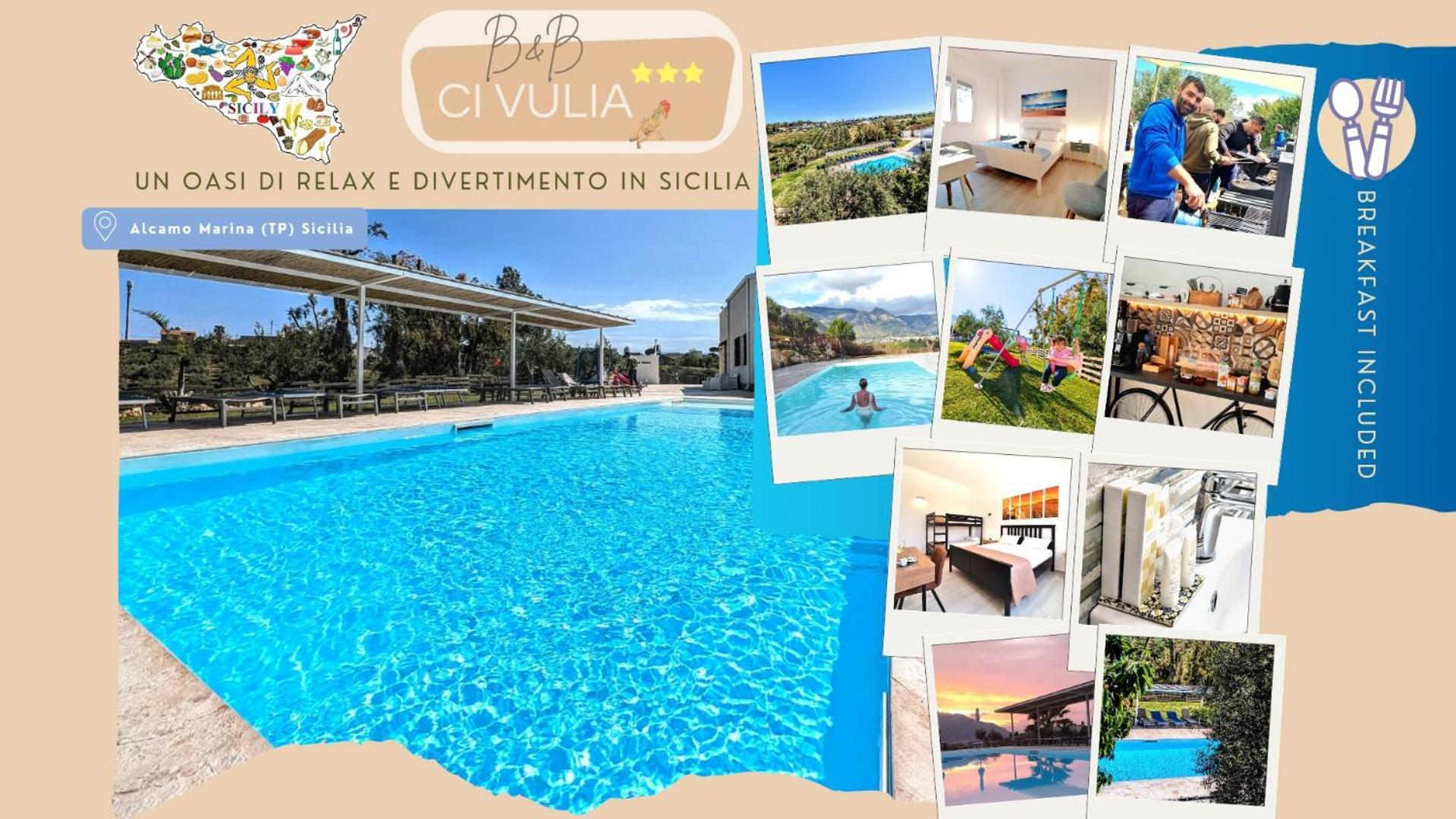 Ci Vulia B&B - Sicilia Sea, Pool, Bbq, Tv, Wi-Fi อัลกาโมมารีนา ภายนอก รูปภาพ